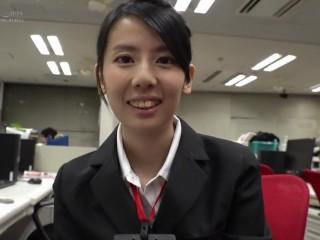 【SOD社員】美人スレンダー真面目そうな女子社員が照れながらベロチューして貧乳さらしてイキ顔がエロい♡【柴崎明里】