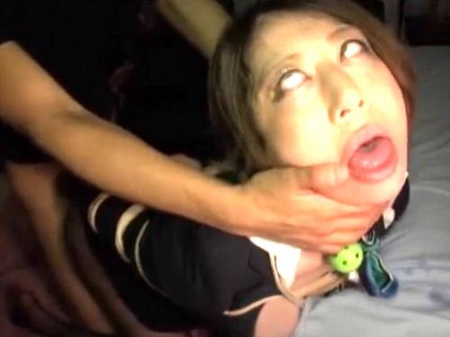 【向野怜子】白目イキ失神アヘ顔を連発！ドＭ巨乳のスチュワーデス緊縛拘束！首絞め変態プレー＆ガン突き肉奴隷に堕ちてイッＱ！