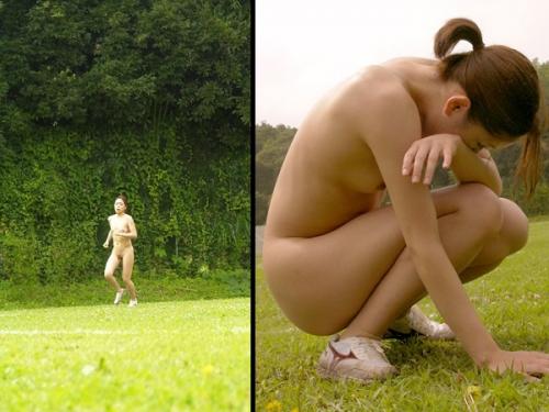 【早咲爽】全裸5000メートル長距離走！スレンダー美女アスリートが一回限りの痴態！マジ一流選手が荒ぶる呼吸で疾走イッＱ！
