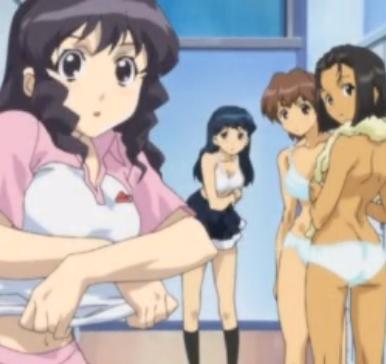 裸で温泉に入って男が現れたり‥と10代の女の子の日常を描いた露出ありのアニメ！