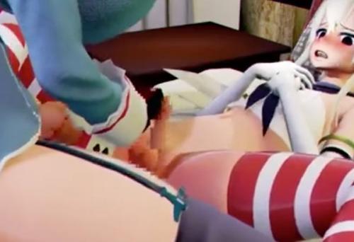 おちんちんを見て恥ずかしがるふたなり美少女！