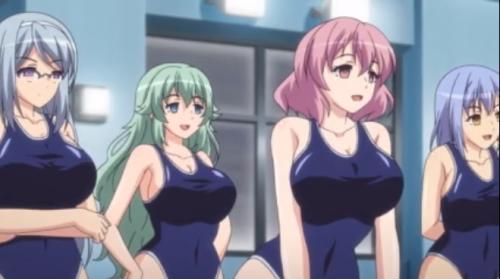 水着着用の巨乳の女の子達が時間を止める力を持った変態オトコにプールでレイプされてしまう☆