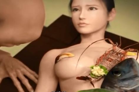 【種付け】淫乱美人な女将が変態客の為に女体盛り歓迎でおっぱい乳首&おマンコをペロペロ舐められちゃう！！