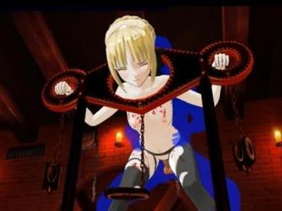 『美少女』大人気”Fate”のセイ〇ーが拘束されて、欲望のままにセックスを堪能しています。