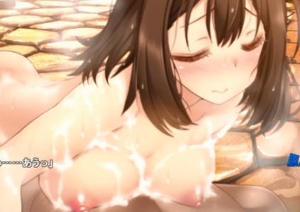 【ロリ】温泉宿で色白巨乳美女と濃厚中出しセックス♡乳首をくりくり擦り付けて自分でも感じちゃう！！