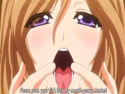 《エロアニメ》旦那以外の男に調教されたビッチ美人妻が肉棒を欲しがりお口マンコをおっぴろげてフェラご奉仕♥
