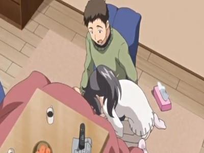 《エロアニメ》子作りしたい欲情した妻が夫を襲ってちんぽを取り出してしゃぶる♥濃厚フェラして白濁ザーメン搾り取る！！
