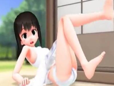 《3DCG》ちっぱい美少女のワレメマンコを筋肉男の極太ちんぽが大暴れファック！！ガン突きピストン責めで種付け射精！！