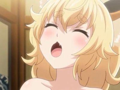 ケモノ耳の巫女姿の美少女がおじさんの上にまたがり濃厚セックスを堪能♡