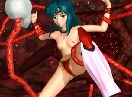 【異種姦】美少女戦士が触手に拘束されておっぱい丸出しにされて愛撫されビクビク感じまくっちゃう♡♡