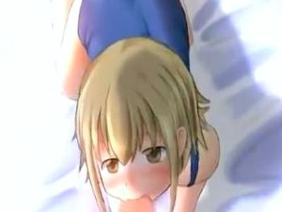 ＜貧乳＞少女がスク水のままセックス。甘え顔で美味しそうにフェラしてくれる可愛い子ちゃん。スク水のまま挿入して中出し。