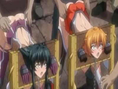《ボテ腹》対魔忍ヒロインたちが群衆の前で公開レイプ！！狂暴ちんぽがアナにぶち込まれ連続絶頂イキでアクメ堕ち！！
