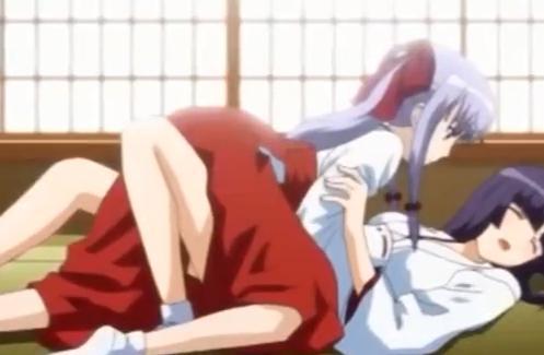 【爆乳】可愛い巫女さん姿の美少女達が濃厚イチャラブセックスで百合エッチしまくっちゃう♡♡