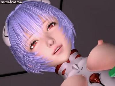 《爆乳》綾波レイに超リアルな美少女と騎乗位ファック！！ゆったりピストンされてトロ顔状態になっちゃう♥
