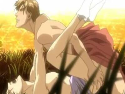 《青姦》幕末時代のイケメンたちが草むらでイチャラブゲイセックス♥アナルにぶち込んでズンズン突き上げピストン責め！！