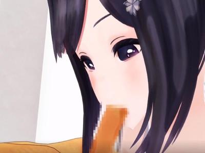 黒髪の幼い顔の美少女は丁寧にフェラしてくれて最後は騎馬位で挿入までｗｗｗ真っ白の肌の天使のような女の子の姿にキュン♡