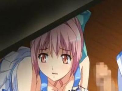 《アヘ顔》机の下で美少女がご奉仕フェラしてたら部屋に人がやってきた！？何とかやり過ごしフェラして濃厚ザーメン搾り取る♥