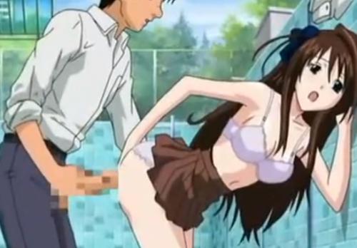 【美少女】巨乳美少女が立ちバックで着衣のままずらしハメでちんぽ挿入され濃厚中出しセックスで喘ぎまくる！！