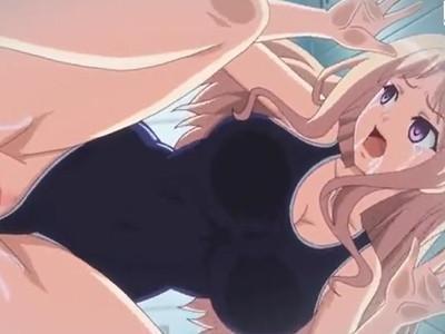 《エロアニメ》時間停止した空間で好き放題ヤリまくるレイプ男！！スク水の美少女を容赦なしのガン突きファックで愉しむ！！