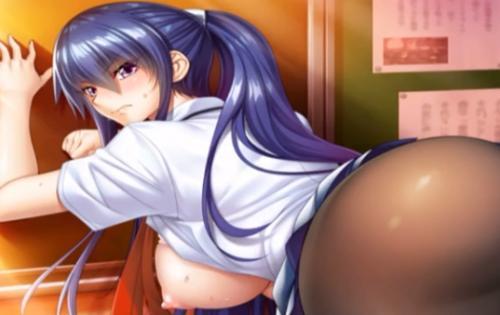 【巨乳】放課後の教室で強気な女の子が変態男子から立ちバックでマンコ&お尻を愛撫されてビクビク感じちゃう♡
