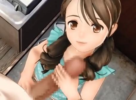 【りとる大家さん】可愛いロリっ子大家さんから巨根勃起チンポをシコシコ扱かれてさらにギンギンに反り立っちゃう！！
