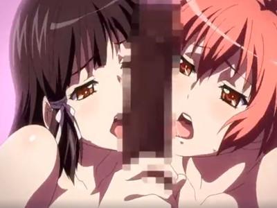 「こんなに固いの、びっくりしちゃう...♡」おちんちんを唾液たっぷりのモデル並みの美女二人組がぐっと口に含む！