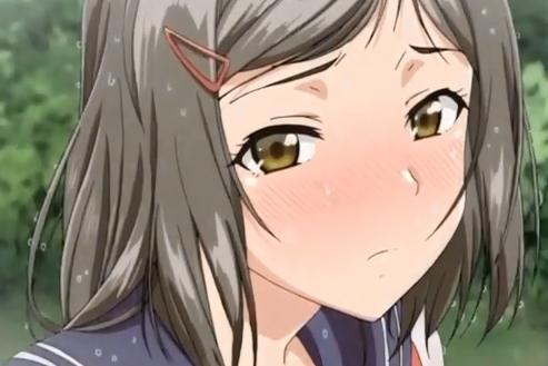 【清純派】セーラー服の巨乳JKが全身びしょ濡れ状態で同級生の男の子におマンコ見せつけそのままオナニーしちゃう♡