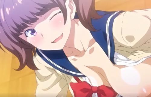 【巨乳】淫乱ギャルJKが制服の隙間からおっぱいチラ見せして思春期男子を誘惑しちゃう♡