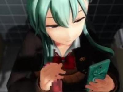 【美少女】スマホ片手にぬっぽぬっぽぬっぽぬっぽ!ひたすら手コキしごき続けられ顔射大放出^_^
