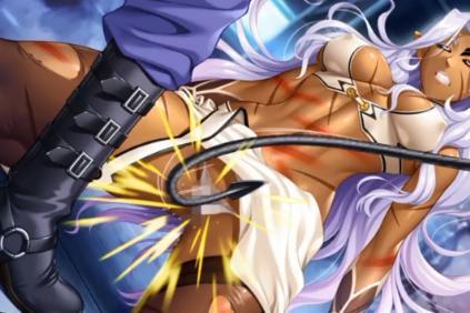 【巨乳】褐色肌の巨乳美女が鞭でパイパンマンコを叩かれて抵抗できずに愛液が零れてきちゃう！！