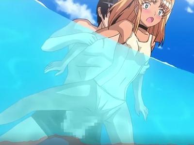 ちっぱいギャルの極小おマンをクリクリ弄ってプールの中で子宮ノック！