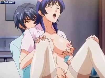 《濃厚セックス》デカパイナースのお姉さんがイケメン患者の性処理してくれるよ(*´▽｀*)背面騎乗位でズコバコファック！！