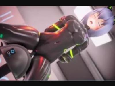 拘束された美少女が冷たい機械で全身調教♥金属棒の事務的なピストンに電流責めの無慈悲な拷問で快楽だけの肉人形に