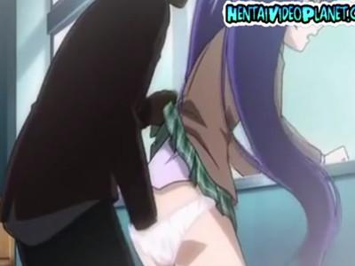 【女子高生】えっろいツインテ―ル女子高生と教室で制服着たままパンツずらしハメ！控えめに言っても最高