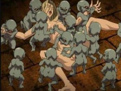 餓鬼のような小さいモンスターに全身嬲られ触手責めされて母乳噴射するほどの壮絶アクメ地獄！