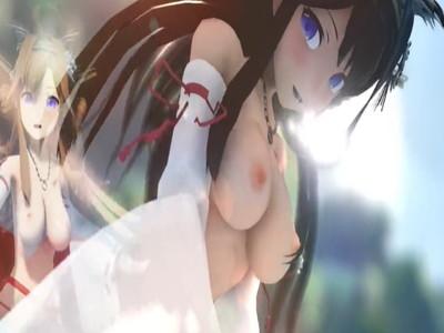 【巫女】ぶっといチンポ差し込まれてイキまくる巫女ビッチ