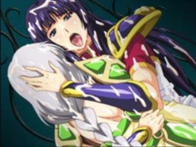 巨乳戦士がギン反りチンポに処女を奪われ、ふたなり美女との濃厚レズ乱交で快楽に目がイッちゃってる♥
