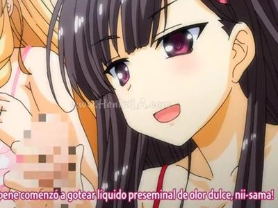 ビッチな妹が二人がかりお兄ちゃんを拘束してマンズリ顔騎のW責め♥ロリ痴女に兄チンは勝てない！