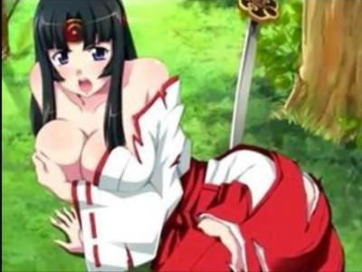 爆乳巫女戦士が森の中で強姦魔に捕まり激しいピストンで犯されイカされトロ顔に♥