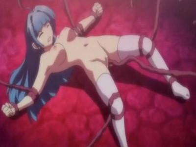 【潮吹き】うねうね触手に拘束された巨乳美女が、おマンコまさぐられて大量に潮吹き！