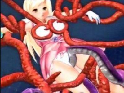 微乳ロリ美少女が変幻自在のエロ触手にクリも乳首もコリコリされた挙げ句に極太ニョロニョロでずっぽり犯される！