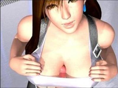 ティファがポッチリ乳首でパイズリ！M字開脚でキレイな無毛マンコを披露♥