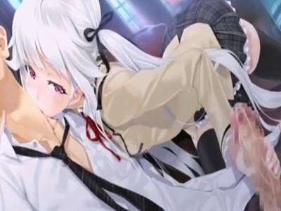 【手コキ】銀髪の美少女がチンポ手コキでシコシコしてくれる♡
