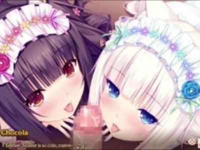 『私まだ咥えてないっ』ロリ美少女が奪い合いながらWフェラ♥ハメたらどんなアへ顔になるんだろう♥
