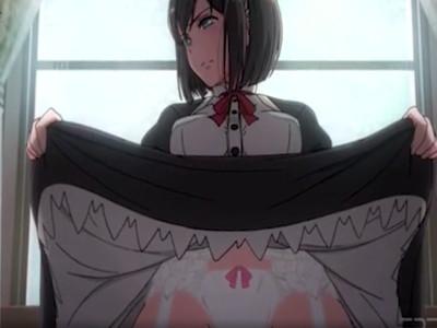 【メイド】スカートたくし上げて男を誘惑する変態メイド