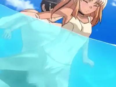 【野外エッチ】スク水女子と学校のプールでハメまくる！