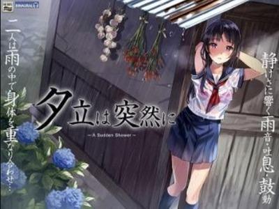 突然の夕立、びしょ濡れ透け透けセーラー服の美少女と雨宿り･･･