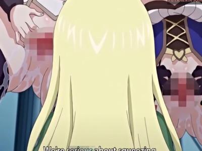 【ハーレム】でっかい勃起チンポに二人の女の子がおマンコスリスリ！そのままハーレムセックス！