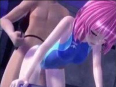 夜中のプールサイドでスク水モモとずこばこ♥しっぽって性感帯なことが多いけどモモはどうかな？バックで突きながら握ってみよ♪