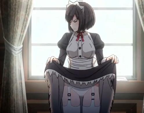 強気で生意気なメイドが睨みつけながらスカートをたくし上げて出血大サービスのパンチラしてくれる♡♡